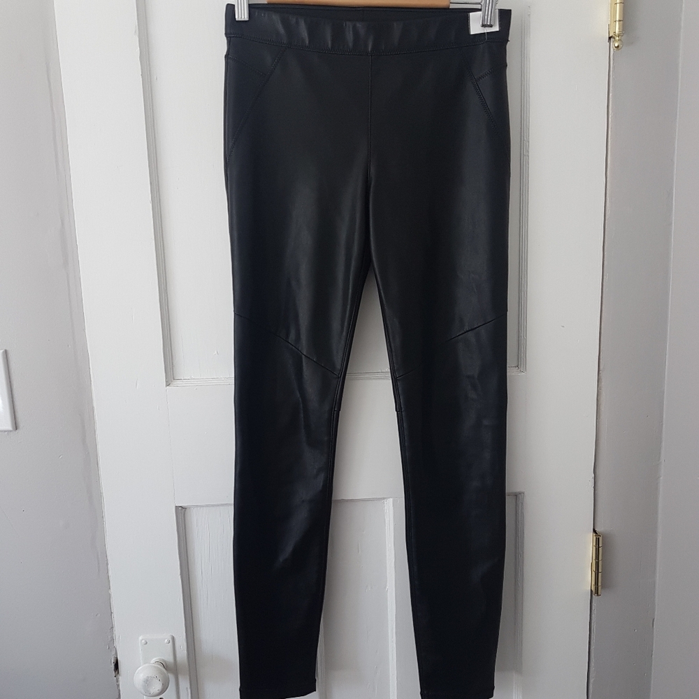 Free People Faux Leather Leggings Black Sz 25